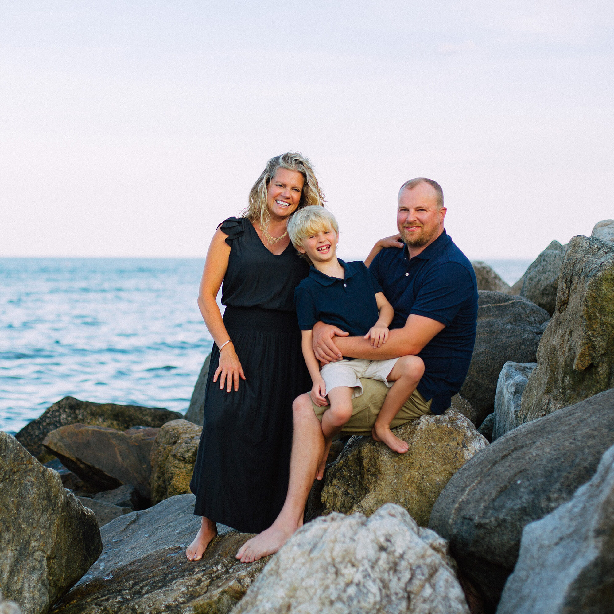 Family Portraits at the beach in Hampton, NH in the summer. Photographed by Chiha Portraits.